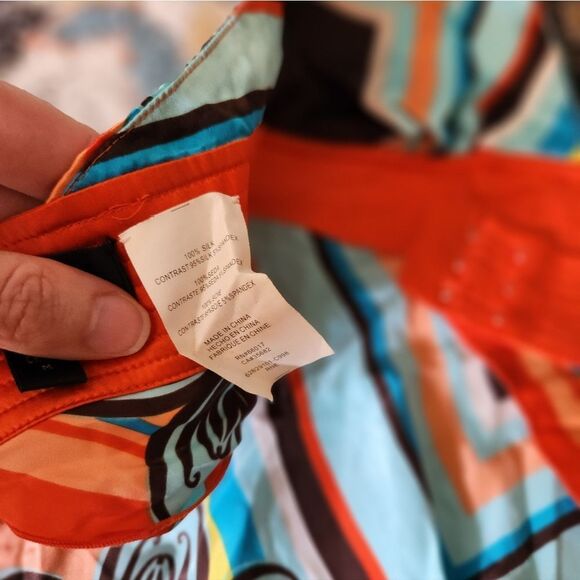 Floral Halter Top - Orange and Blue - Picture 8 of 9